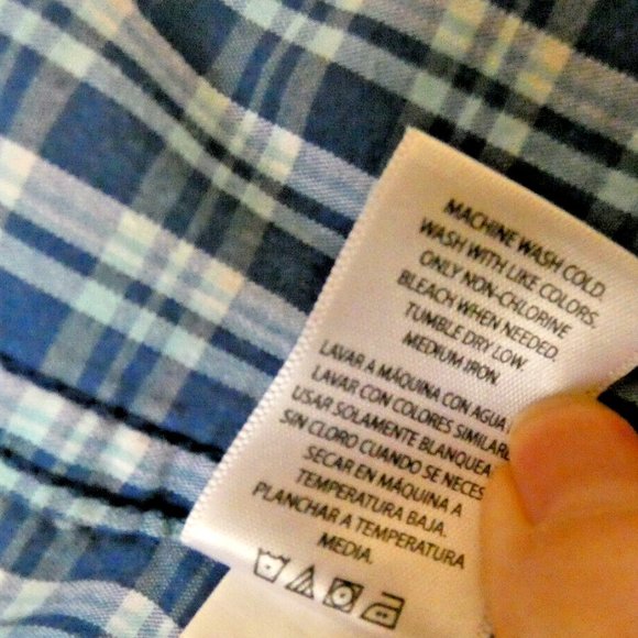 Blue Plaid Shirt Western Cowboy Buttons Short Sleeve George 2XL - Picture 5 of 5